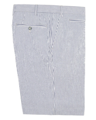 Bermuda azul algodón seersucker raya by MIRTO