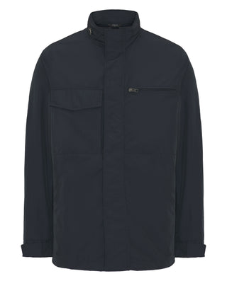 Parka corta azul oscuro capucha oculta by MIRTO