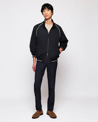 Cazadora Bomber azul oscura con ribetes by MIRTO