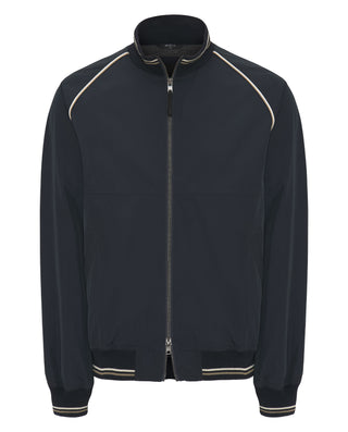 Cazadora Bomber azul oscura con ribetes by MIRTO