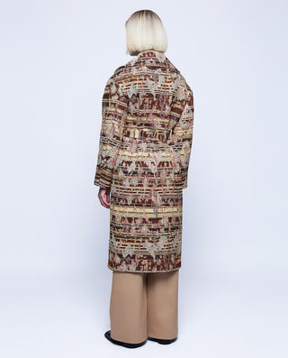 Abrigo jacquard marrón by MIRTO