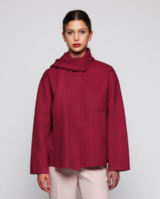 Pink cashmere wool double-face jacket