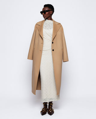 Abrigo de lana y cashmere camel by MIRTO