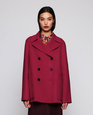 Pink cashmere wool double-face jacket