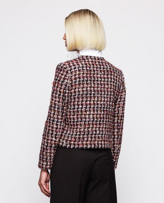 Chaqueta de tweed burdeos by MIRTO