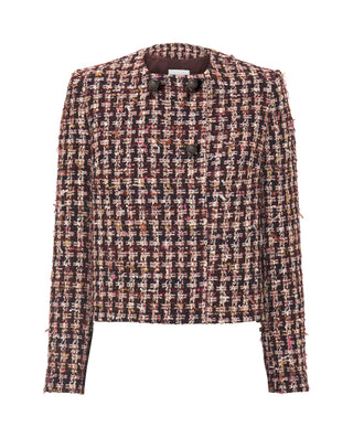 Chaqueta de tweed burdeos by MIRTO