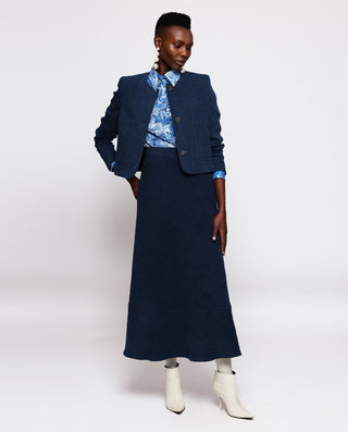 Denim jacquard short jacket