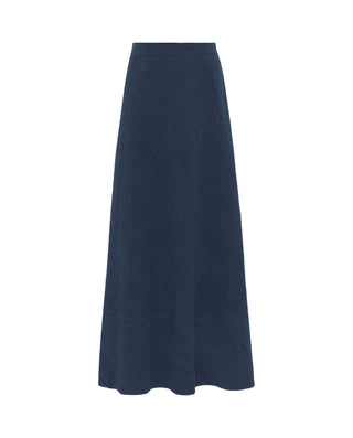 Falda midi de jacquard denim by MIRTO