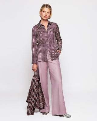 Blusa fluida estampado geométrico morado by MIRTO