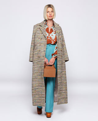 Blusa estampado ornamental color avellana by MIRTO