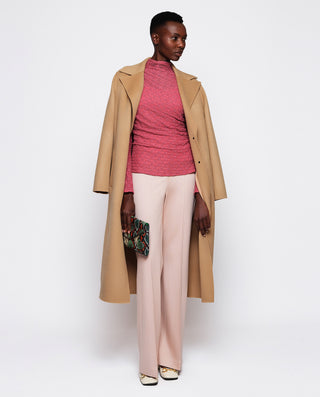 Top drapeado elástico rosa by MIRTO