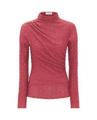 Top drapeado elástico rosa by MIRTO