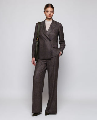 Blazer cuadros marrón con lentejuelas by MIRTO | 04169_0050_3