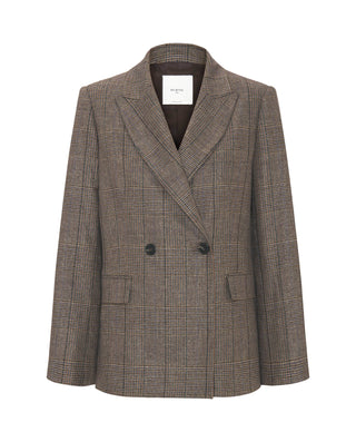 Blazer cuadros marrón con lentejuelas by MIRTO | 04169_0050_4