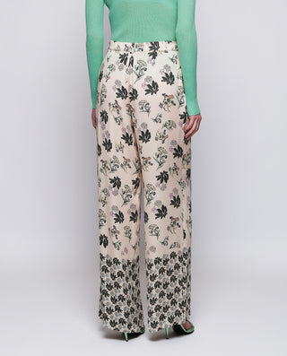 Pantalón ancho beige y verde estampado floral by M | 04184_0050_2