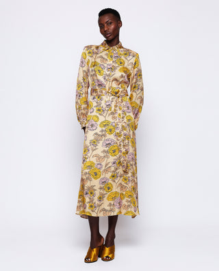 Vestido estampado floral amarillo by MIRTO