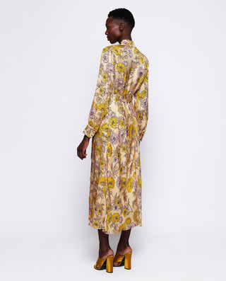 Vestido estampado floral amarillo by MIRTO