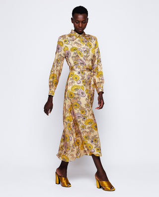 Vestido estampado floral amarillo by MIRTO