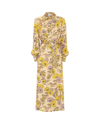 Vestido estampado floral amarillo by MIRTO