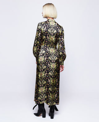 Vestido estampado ornamental negro by MIRTO