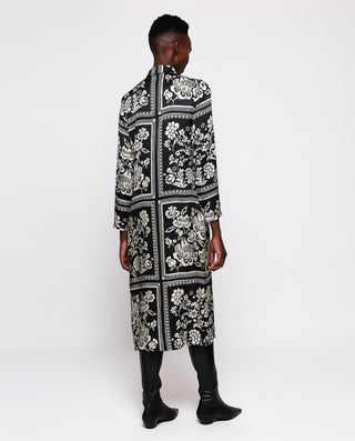 Vestido camisero estampado blanco y negro by MIRTO