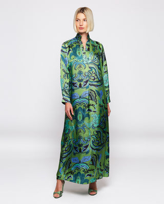 Vestido estampado paisley ornamental verde by MIRT