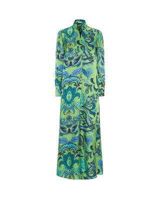 Vestido estampado paisley ornamental verde by MIRT
