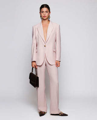 Pink fluid suit trousers