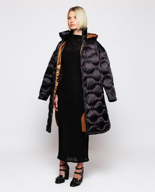 Vestido drapeado elástico negro by MIRTO