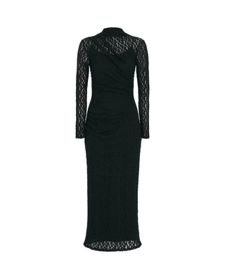 Vestido drapeado elástico negro by MIRTO