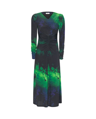 Vestido de punto estampado verde y negro by MIRTO