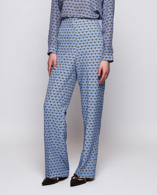 Pantalón azul estampado geométrico by MIRTO | 04230_0050_1