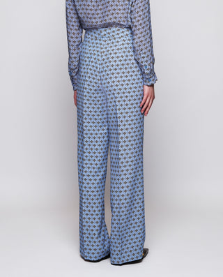 Pantalón azul estampado geométrico by MIRTO | 04230_0050_2