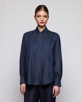 Camisa denim con lazada by MIRTO | 04277_0050_1