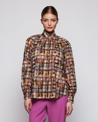 Camisa multicolor floral de algodón by MIRTO | 04286_0050_1