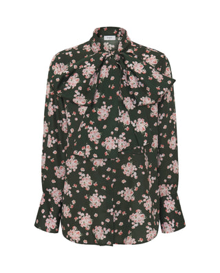 Camisa verde estampado floral  con maxi lazad by M | 04303_0050_4