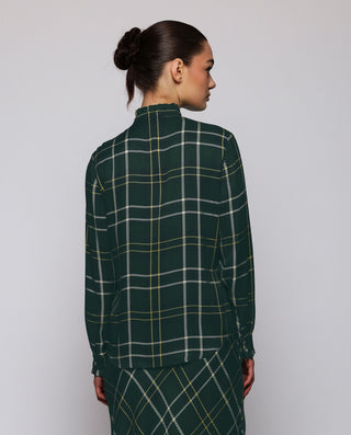 Blusa verde estampado cuadros