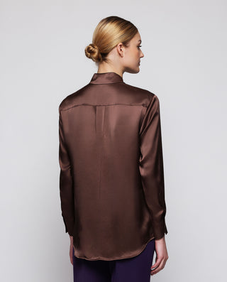 Blusa marrón de seda by MIRTO | 04321_0051_2