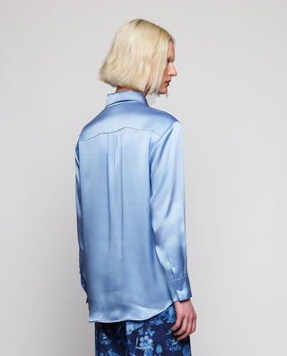 Blusa azul de seda by MIRTO | 04321_0052_2