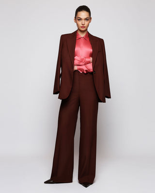 Blusa coral de seda elástica