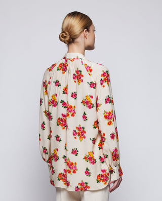 Blusa beige jacquard estampado floral by MIRTO | 04339_0050_2