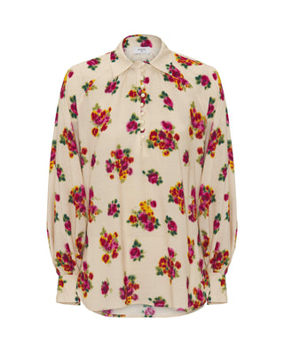 Blusa beige jacquard estampado floral by MIRTO | 04339_0050_4