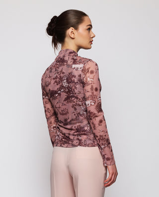 Top drapeado estampado toile de jouy de tull by MI | 04350_0050_2