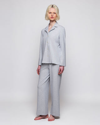 Pijama largo gris de punto modal by MIRTO | 04436_0050_1