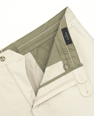 Pantalón regular fit algodón stretch beige