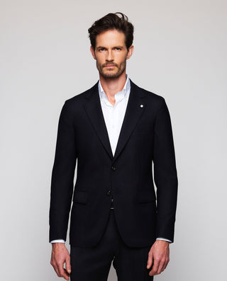 Chaqueta azul oscuro microestructura