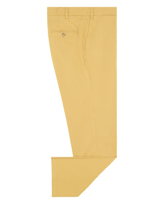 Pantalón regular fit algodón stretch mostaza