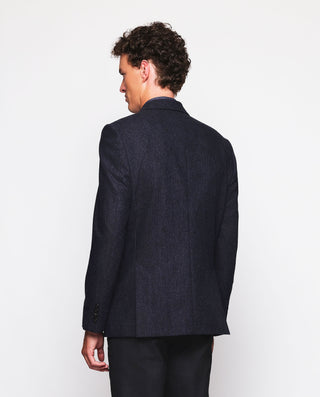 Chaqueta azul marino donegal en mezcla de by MIRTO | 04931_0050_2