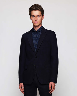 Chaqueta de punto lana y cashmere azul marino