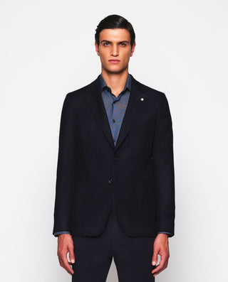 Chaqueta azul oscuro de lana estructura by MIRTO | 04993_0050_1